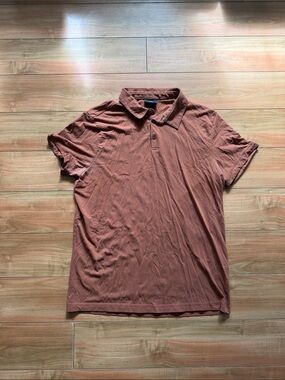 H&M Men's Rust-Brown Short Sleeve Polo Slim fit